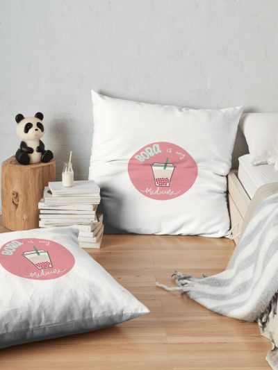 Boba Is My Medicine Throw Pillow Official Sadie-Crowell Merch