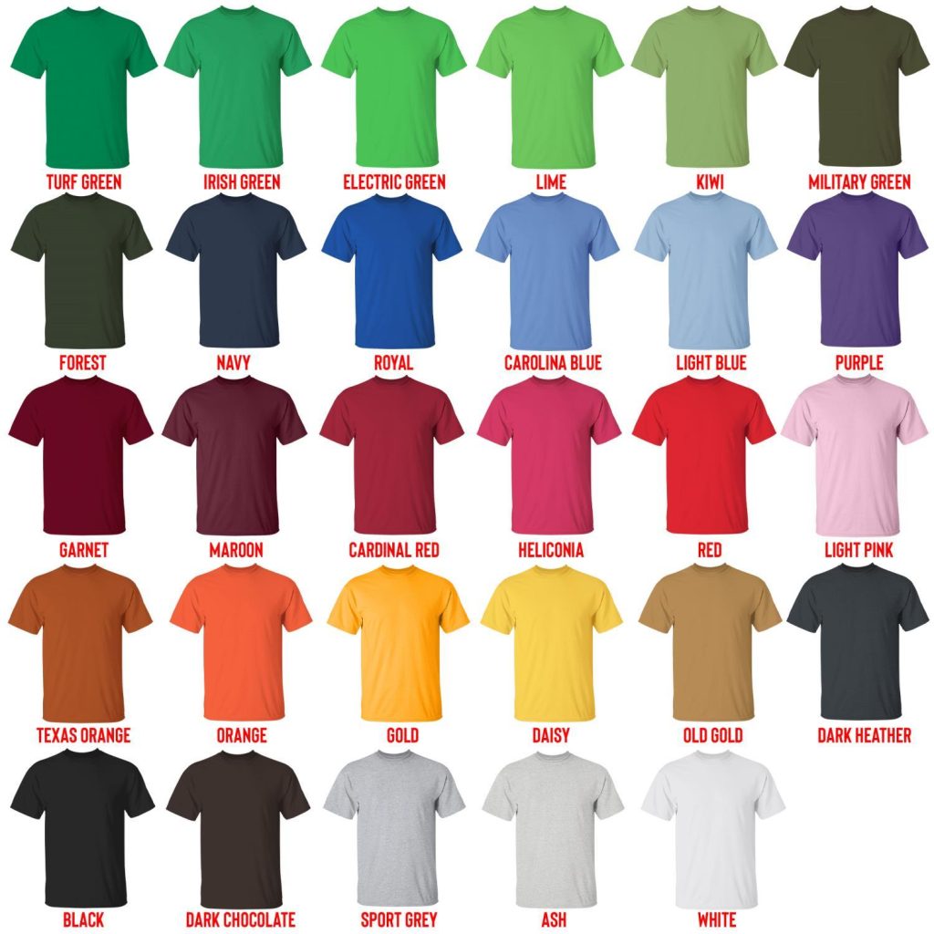 t shirt color chart - Sadie Crowell Shop