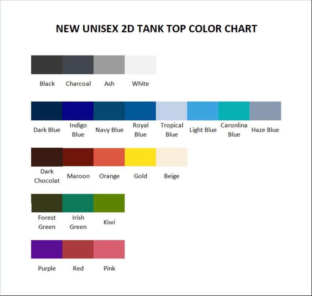 tank top color chart - Sadie Crowell Shop